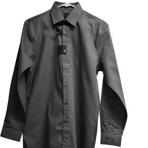 JF J. Ferrar Long Sleeve Dress Shirt - NWT - Gray - Men's 15 - 15 1/2 Slim Fit